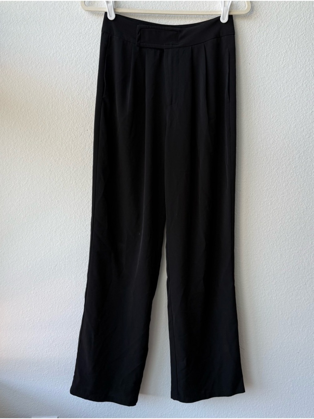 Men's Black Dress Pants - Wide Straight Leg